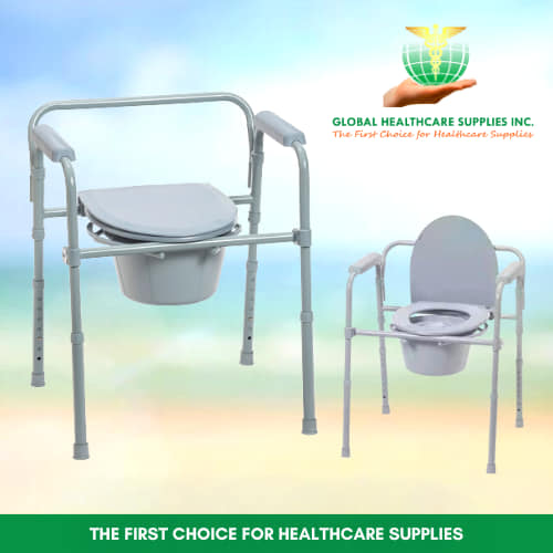 Adjustable bedside commode chair